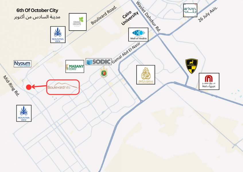 موقع كمبوند بوليفارد هيلز أكتوبر